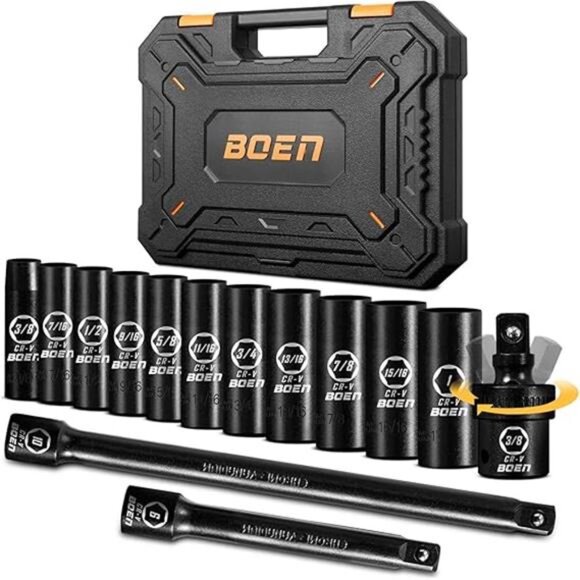 Drive Deep SAE Impact Socket Set, 3/8" to 1" Socket, - Picture 7 of 14